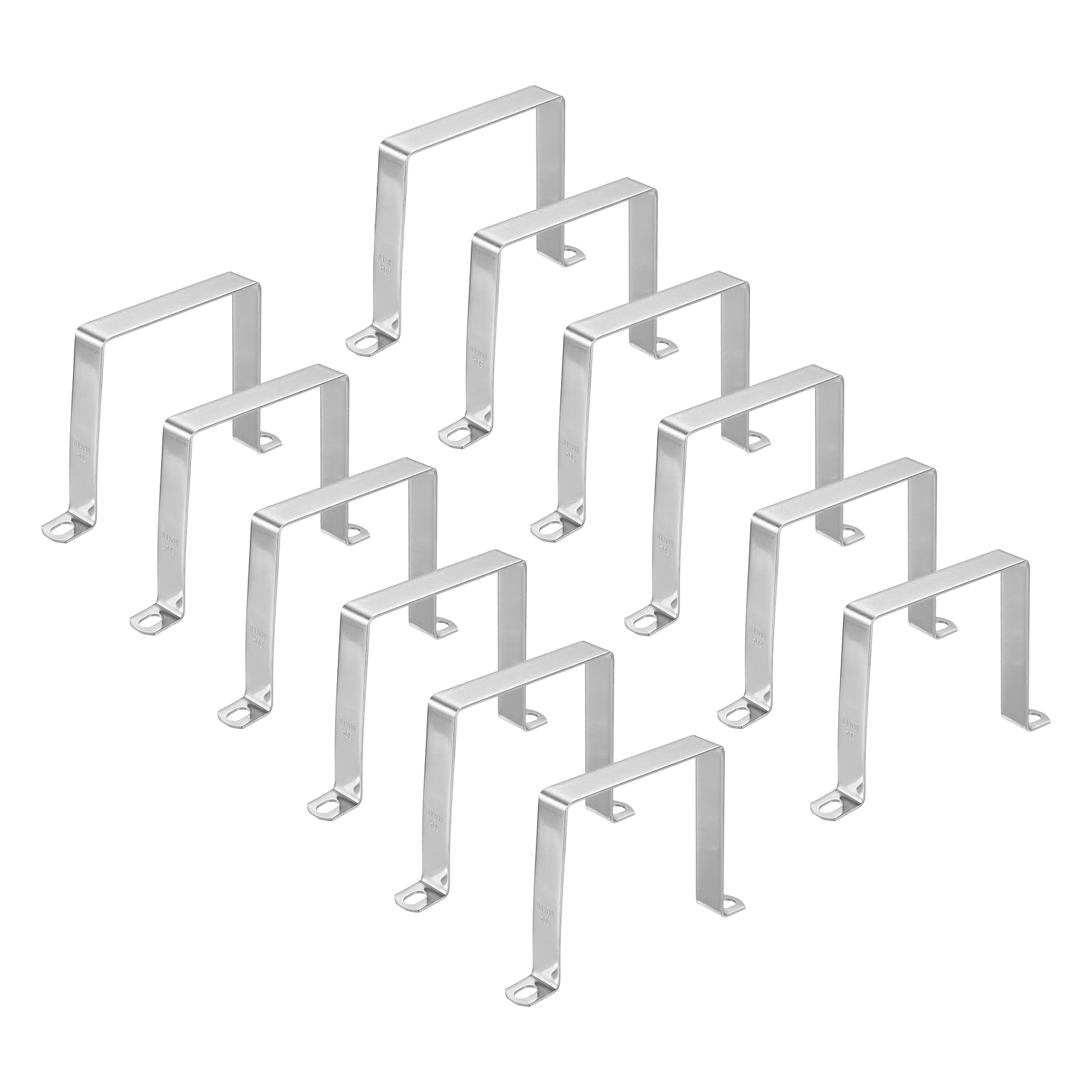 HARFINGTON 12 morsetti quadrati per tubi, 100 x 100 mm, in acciaio inox 304 | Morsetto a forma di U, staffa connettore per tubo quadrato con fibbia per tubo flessibile