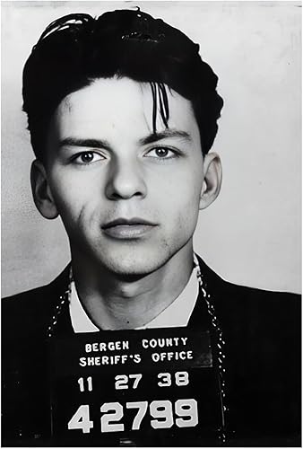 XIHOO Frank Sinatra - Póster de Mugshot, impresiones para decoración de dormitorio, lienzo de seda para pared, regalo para decoración del hogar,