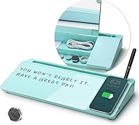 Vista 118 de TOWON Desktop Glass Whiteboard with Basic Calculator, 12 Digit LCD Display, Desk Organizers with Accessories for Office, Home, School Supplies