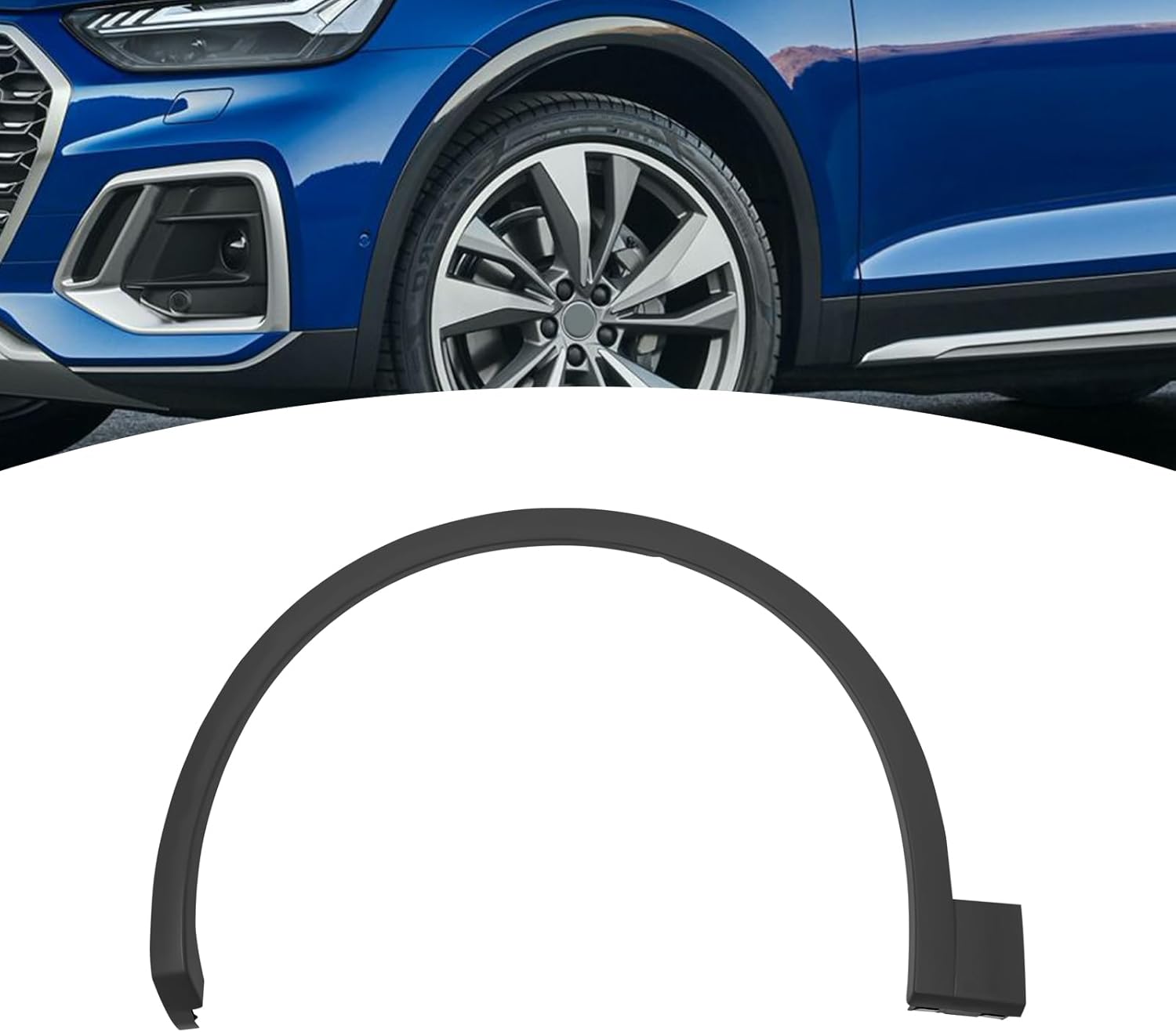 Front Wheel Arch Trim For 2021-2023 Audi Q5/SQ5 Sportback, AU1290103, AU1291103, 80A853717JGRU, 80A853718JGRU, Left/Right Side Black Fender Flare Wheel Arch Molding (Left Driver Side)