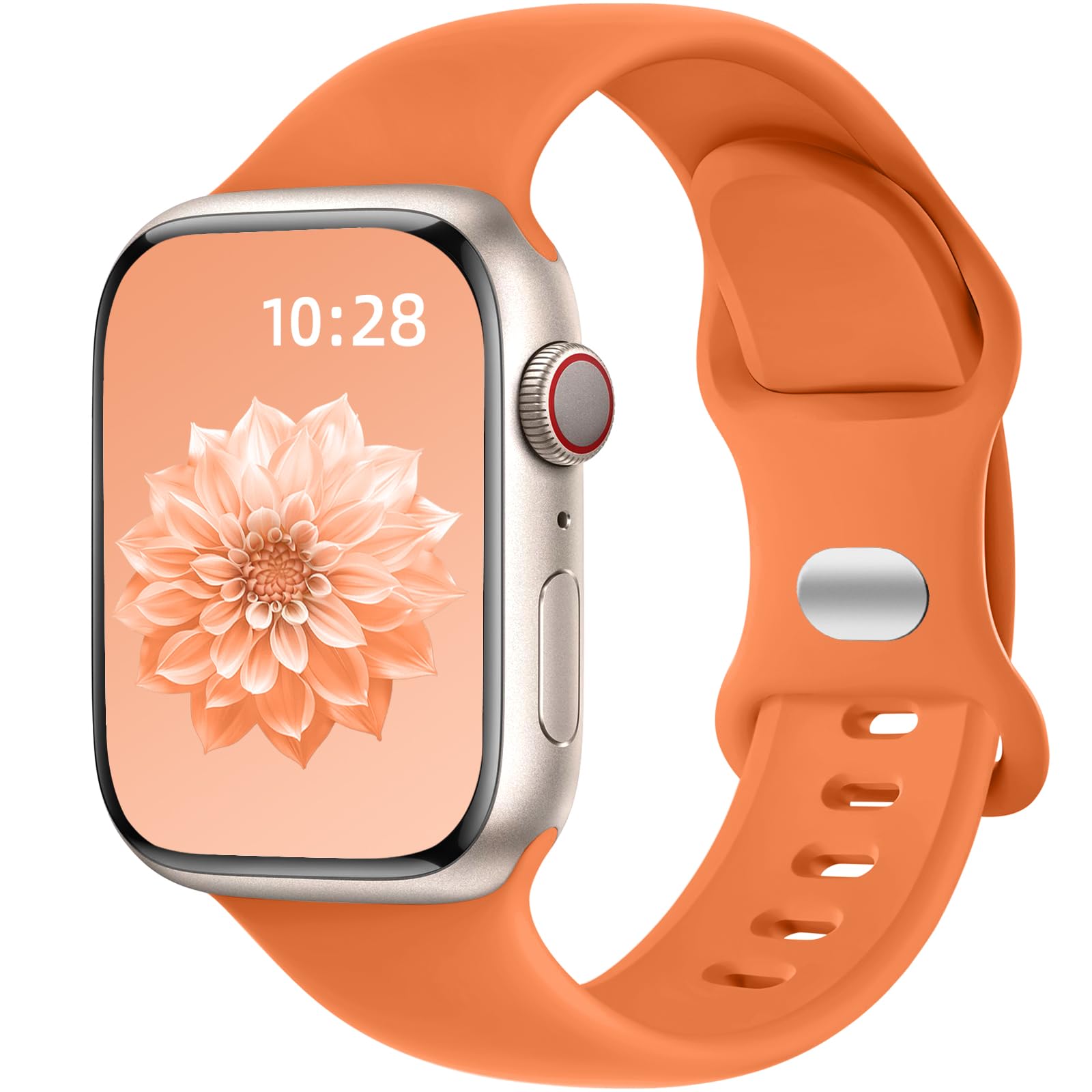 Dirrelo Kompatibel mit Apple Watch Armband 40mm 41mm 42mm 38mm Damen Herren, Weich Silikon Sport Armband Ersatz Band für iWatch SE 2 3 Armband Series 11 10 9 8 7 6 5 4 3 2 1 Apfelband, Orange