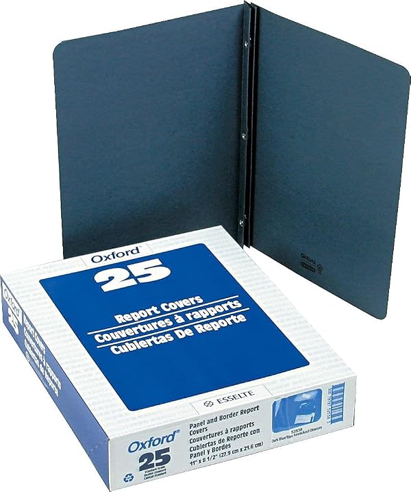 Oxford Panel and Border Front Report Covers, Dark Blue, Letter Size, 25 per Box, (ESS51626) by Oxford - Image 2