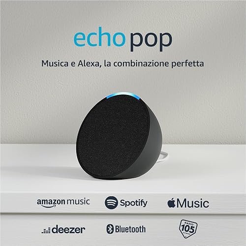 Immagine del prodotto Echo Pop | Altoparlante Bluetooth intelligente con Alexa, compatto e dal suono potente | Antracite