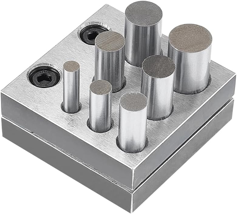 UNICRAFTALE 7 Sizes Disc Cutter Set Carbon Steel Circle Round Disc Cutter Jewelry Making Metal Cutting Forming Pendant Charm Coin Punch Tool Metal Precision Circle Cutting Tool Size 0.24"-0.63"