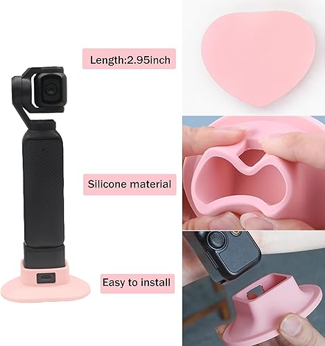 Miniatura 3 de PCTC Osmo Pocket 3 - Soporte de escritorio antideslizante de silicona + 4 unidades de protector de lente de vidrio templado, kit de accesorios solo