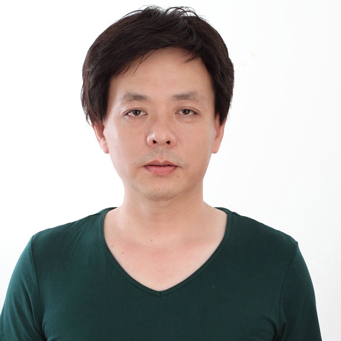 GOOACTION Men's Short Natural Black Hair Wig Father Mature Daily Use Synthetic Replacement Wigs for Male