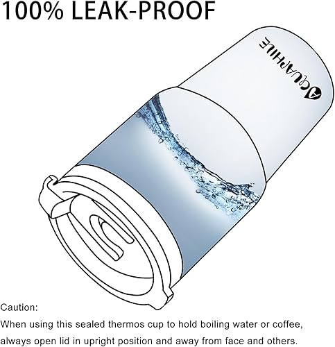 Miniatura 4 de AQUAPHILE Vaso aislado de 20 onzas, taza de viaje de acero inoxidable con tapa y pajilla, vaso de café portátil a prueba de fugas de doble pared al