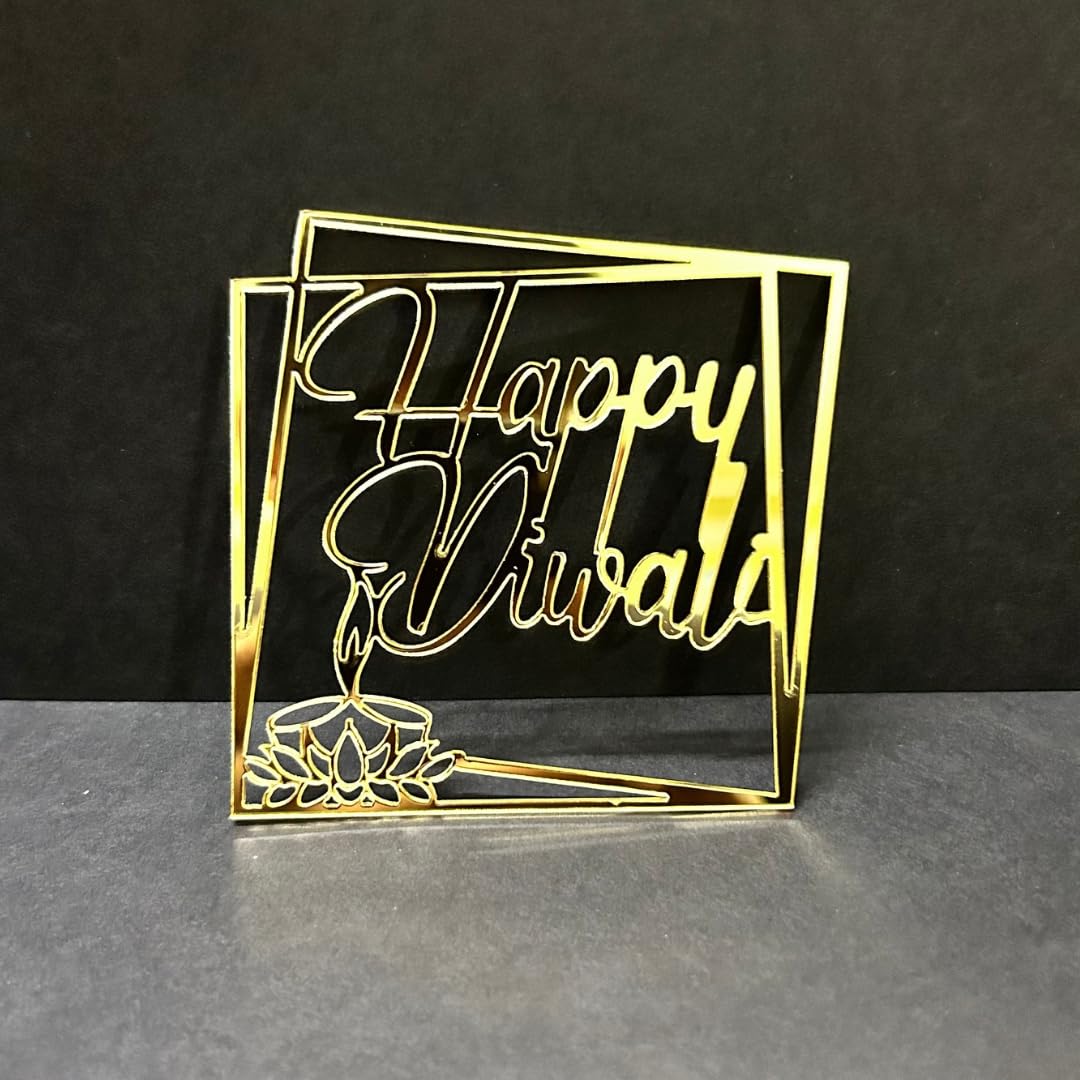 Crafteroof Happy Diwali Golden Acrylic Cutout Tags for hampers, Scrapbook, Boxes, Cards | 10 pc in a Pack | Size - 3.5 by 3.5 inch (B0DH2ZM87K) Amazon Price History, Amazon Price Tracker