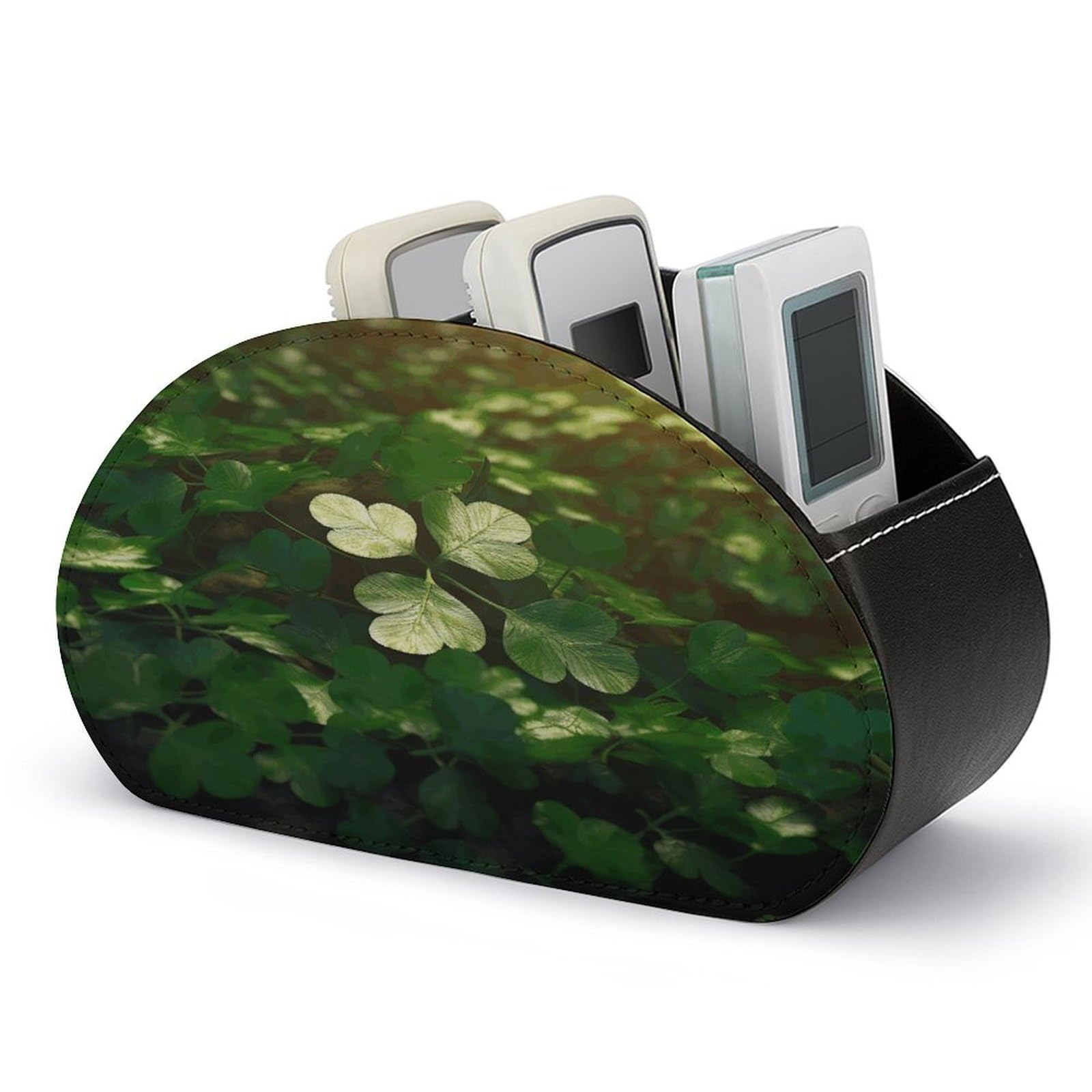 Btcowzrv Style Green Plants Remote Control Holder With 5 Compartments