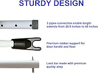 Vista 5 de Barra de seguridad para puerta, barra de seguridad para puerta, puerta corredera ajustable, topes de puerta de patio, barricada interior, bloqueo