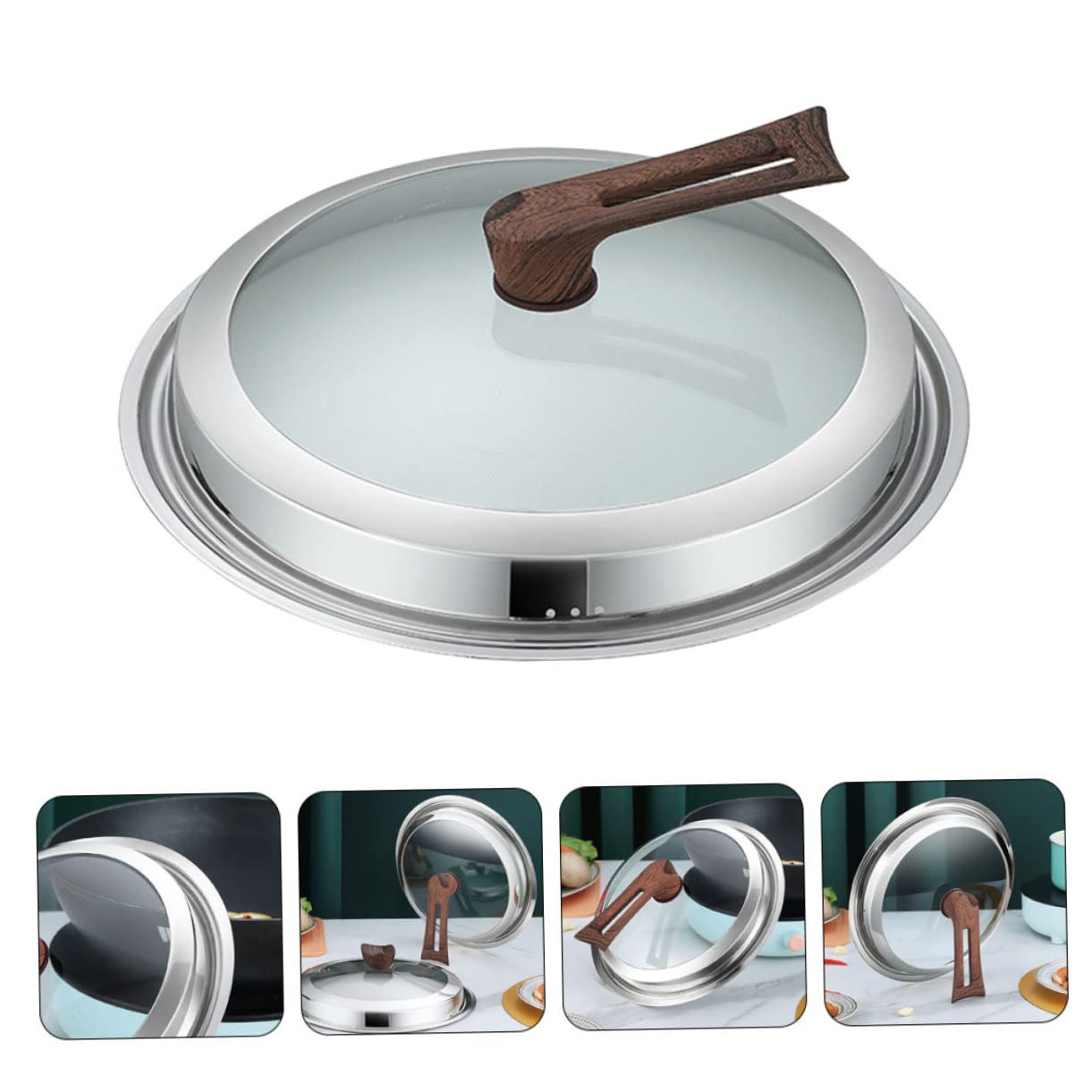 Mikinona Copertura Wok Visual Pot Coperchio per Cucina Coperchio Universale per Pentole e Padelle Padelle Multifunzione Pratico