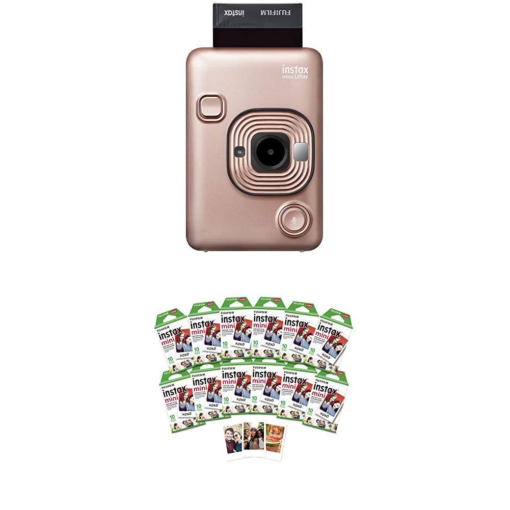 Instax Mini Liplay Hybrid Instant Camera - Blush Gold + w/120-pack