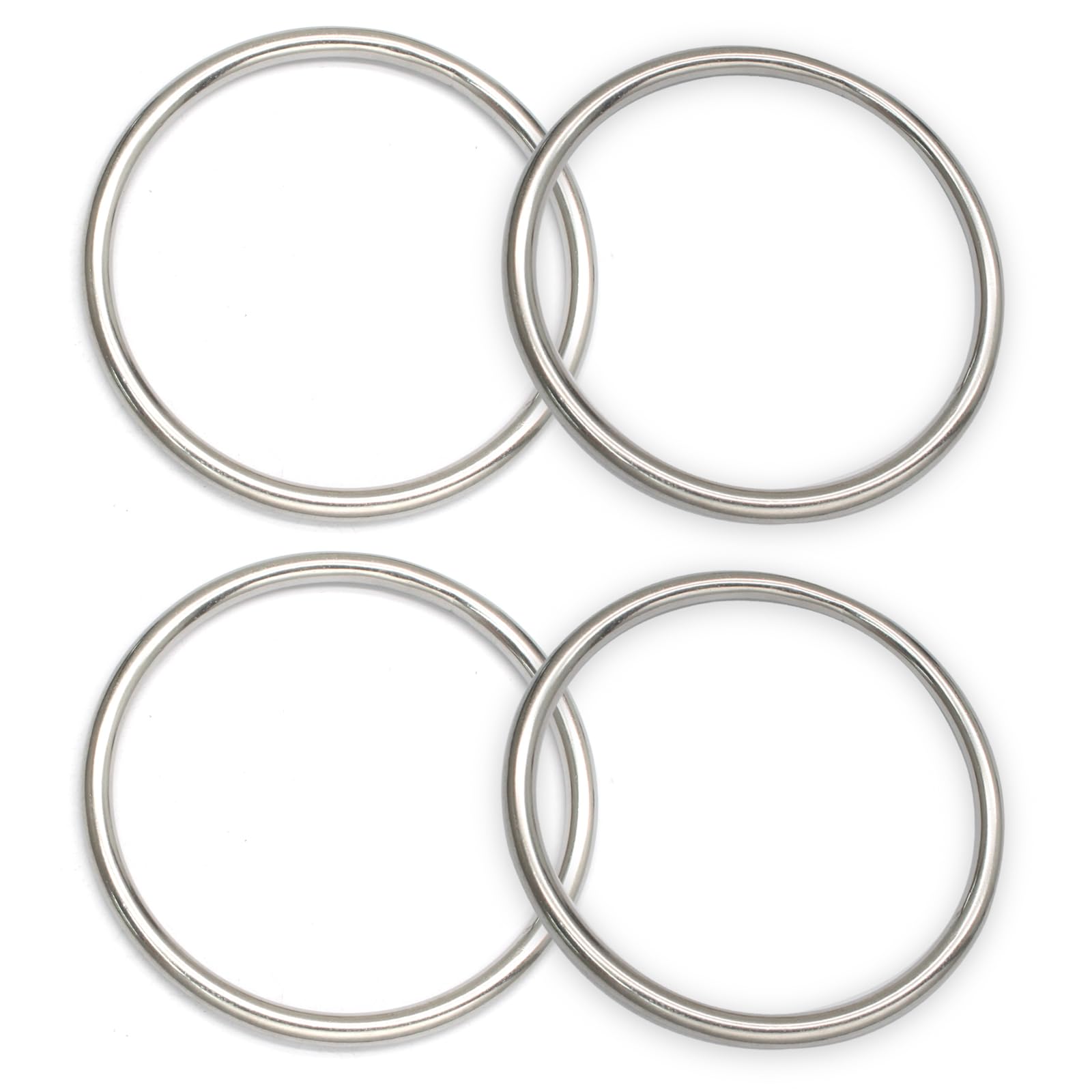 ISDVBUY 4 Pack 3 inch Heavy Duty Metal O Ring, 304 Stainless Steel Rings Multi-Purpose O-Ring, Seamless Big Ring for Macrame Dog Leashes