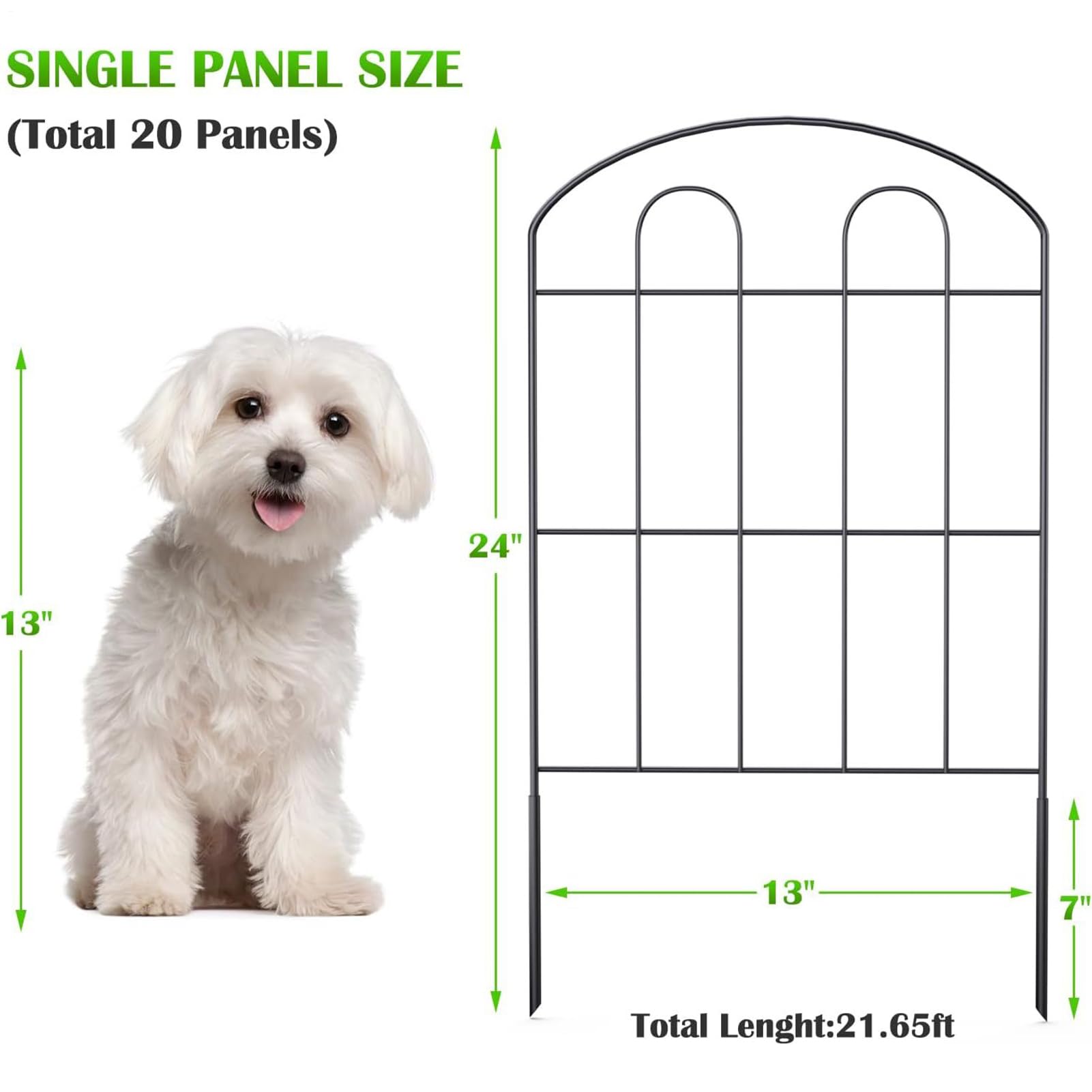 Ogrodzenie ogrodowe, dekoracyjne metalowe ogrodzenie druciane, 22,83 x 12,6 arched edging ground fense, ochrona ro?lin outdoorowych, bariera dla zwierz?t do lawn, ro?lin i podwórka