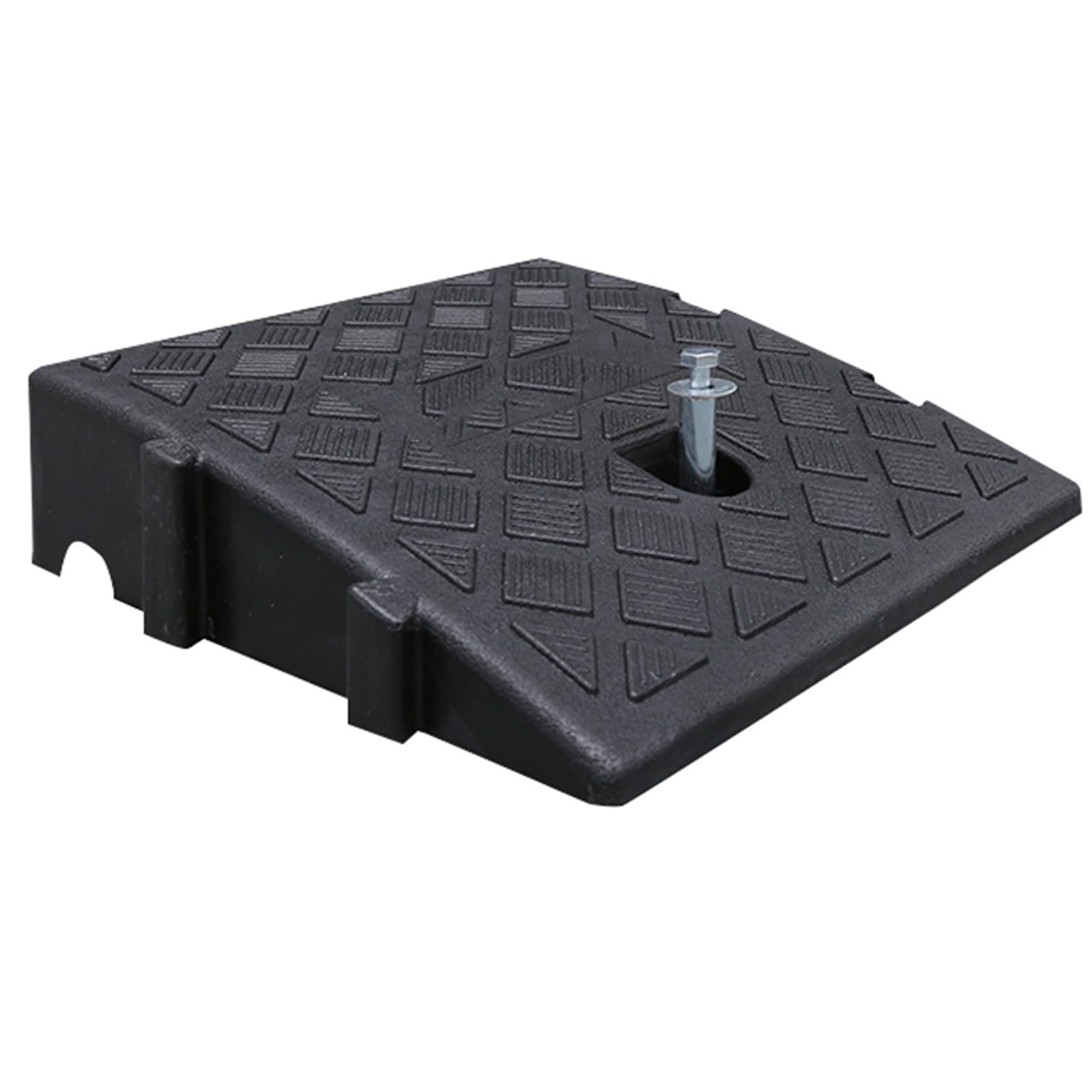 Rampe de Trottoir en Plastique, Ensemble de rampes de seuil, réduit l'impact, Convient for allée, Trottoir, vélo, Moto, Fauteuil Roulant, 25 * 27 * 13cm(Black,25 * 27 * 7cm)