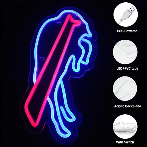 Miniatura 3 de Letrero de neón para decoración de pared de búfalo, bar de cerveza, cueva de hombre, sala de juegos, garaje, decoración de fiesta de cumpleaños de