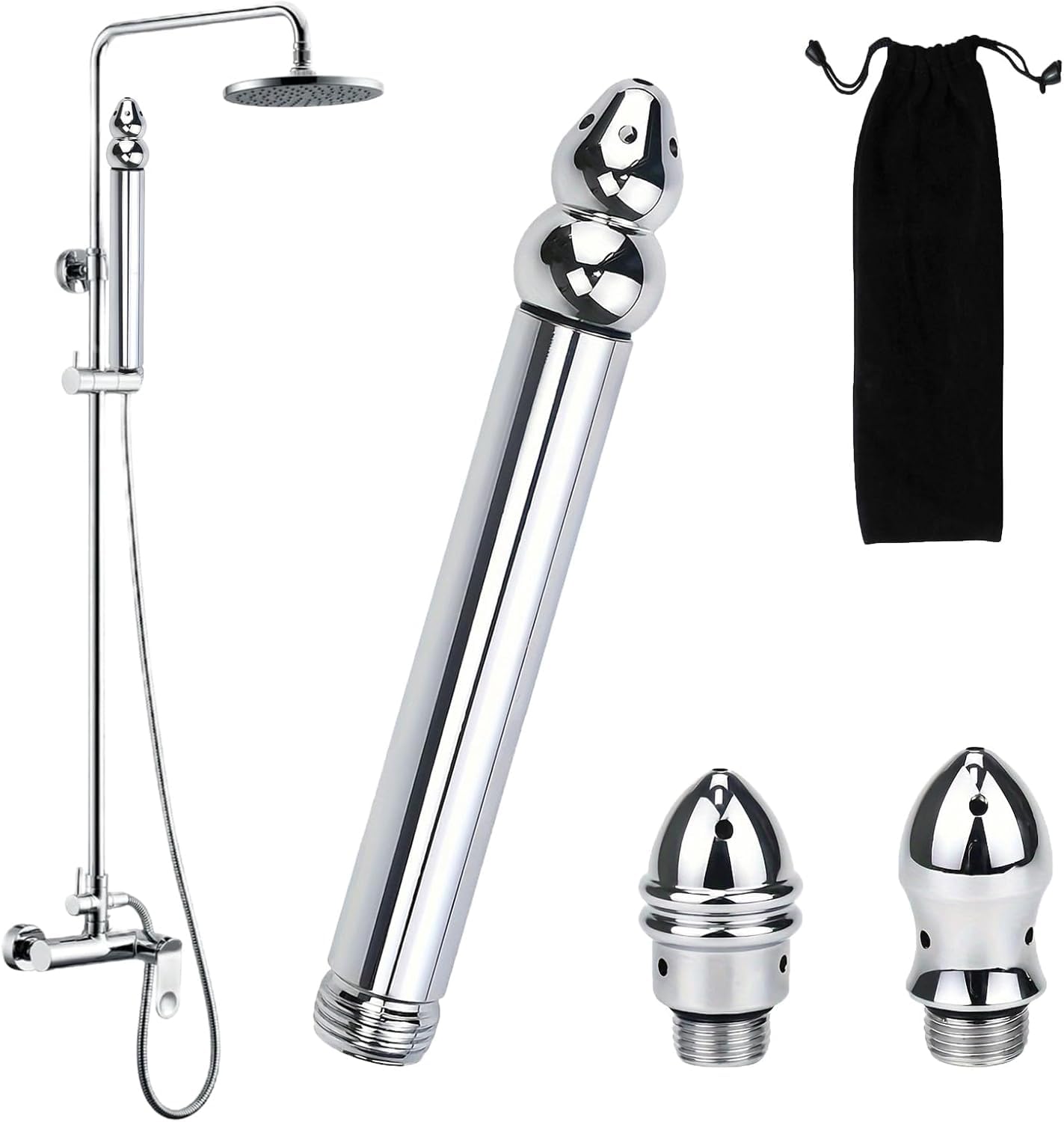 Soffione doccia per bidet in alluminio, 3 soffioni doccia, bidet da bagno portatile - Sistema di pulizia della doccia