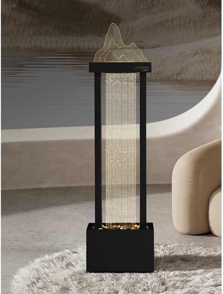 Standing Waterfall Flowing Water Ornaments, Modern Simplicity, Attracting Wealth, Circulating Water, Living Room, Fountain Decoration, Housewarming, Gift Giving Floor Fountain