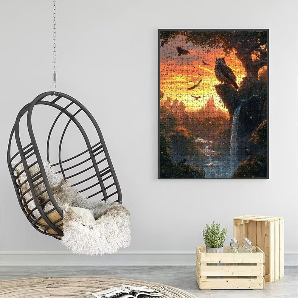 Puzzle 4000 sztuk, zachód słońca wodospad puzzle dla dorosłych 4000, drewniane puzzle, klasyczne gry edukacyjne, niemożliwe wyzwanie, rodzina gier, kreatywny prezent DX0YL1-903