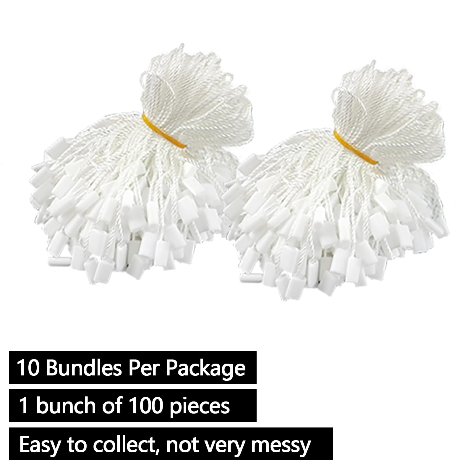 Lot de 200 étiquettes d'affichage de prix blanches avec ficelle pour bijoux, vêtements, 3,5 x 2,2 cm
