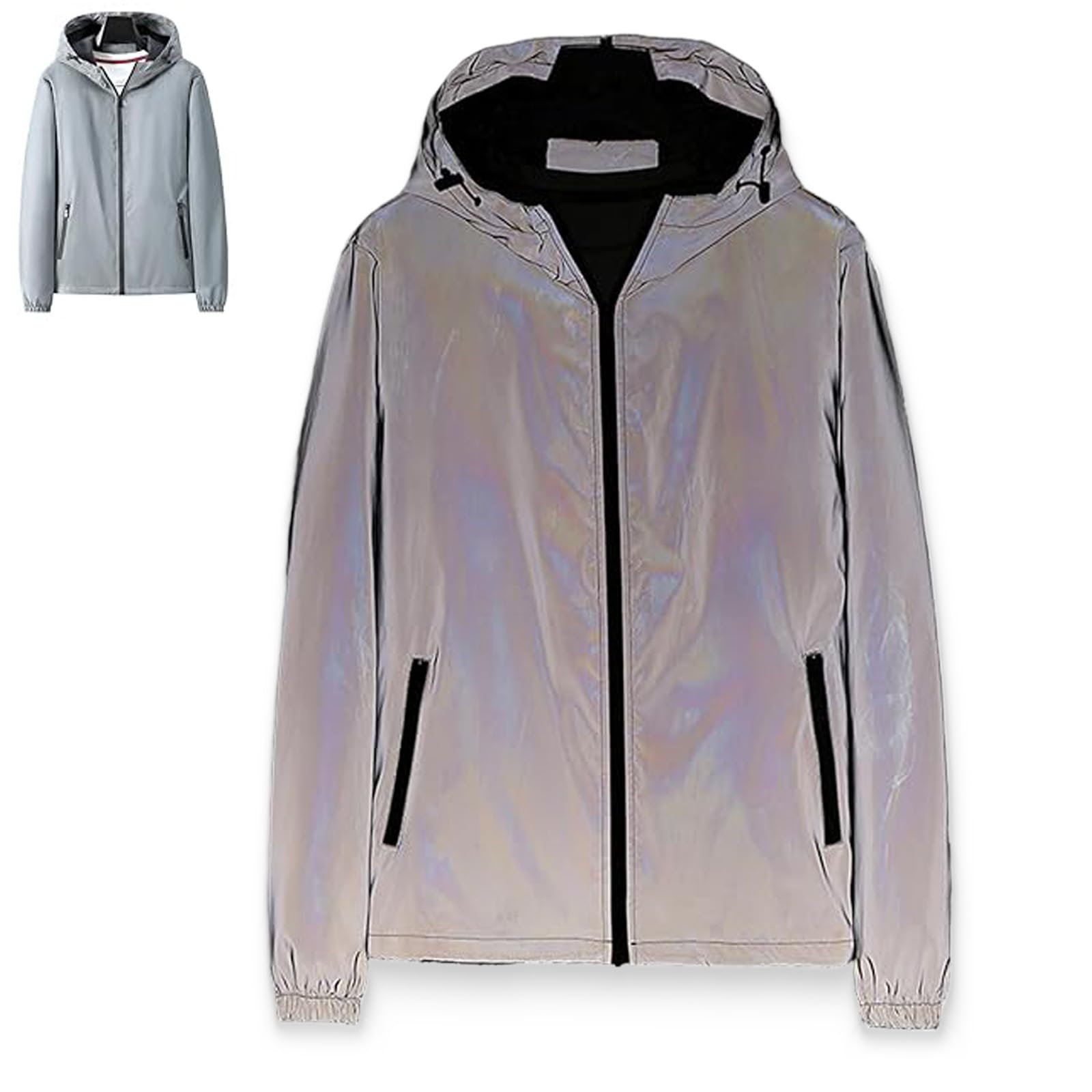Chromashift Reflective Windbreaker – Daily Wear, Night Runs, Rides & Color-Shifting, Hooded Windbreaker Jacket
