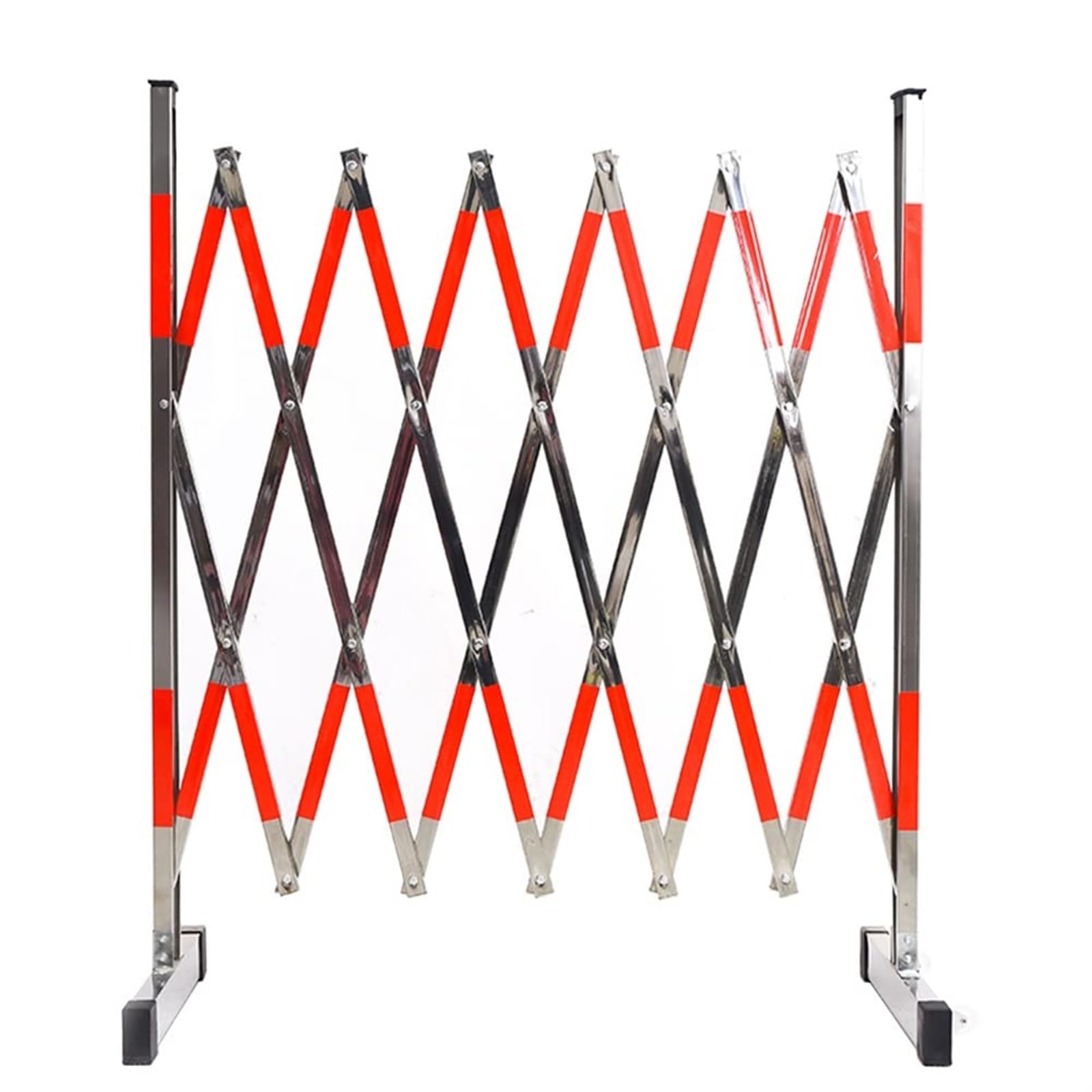 WDSOPK Stainless Steel Industrial Expandable Traffic Fence, Parking Guardrail with Casters, Safety Guardrail, Road Garage Construction Driveway Fence Traffic Scissor Gate（L250cm）
