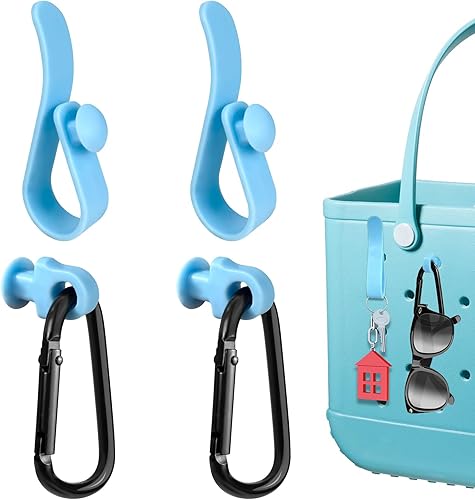 Juego de 4 ganchos compatibles con bolsa Bogg, mosquetón con inserción para llavero, compatible con bolsas de playa pequeñas y grandes