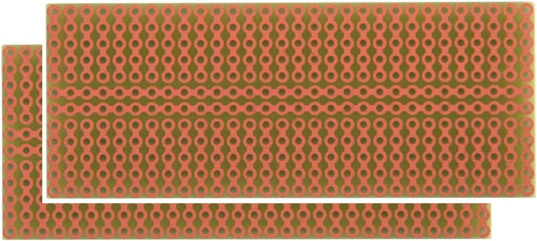 SB300 Solderable PC BreadBoard Two-Pack, 1 Sided PCB, Matches 300 tie-Point breadboards, 1.20 x 3.00 in (30.5 x 76.2 mm) SB300x2