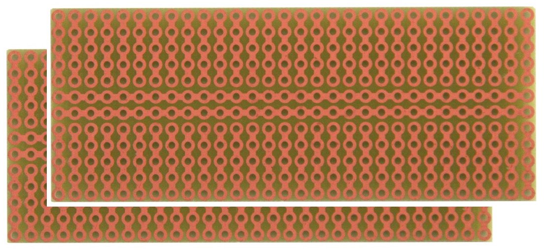 SB300 Solderable PC BreadBoard TwoPack, 1 Sided PCB, Matches 300 tie