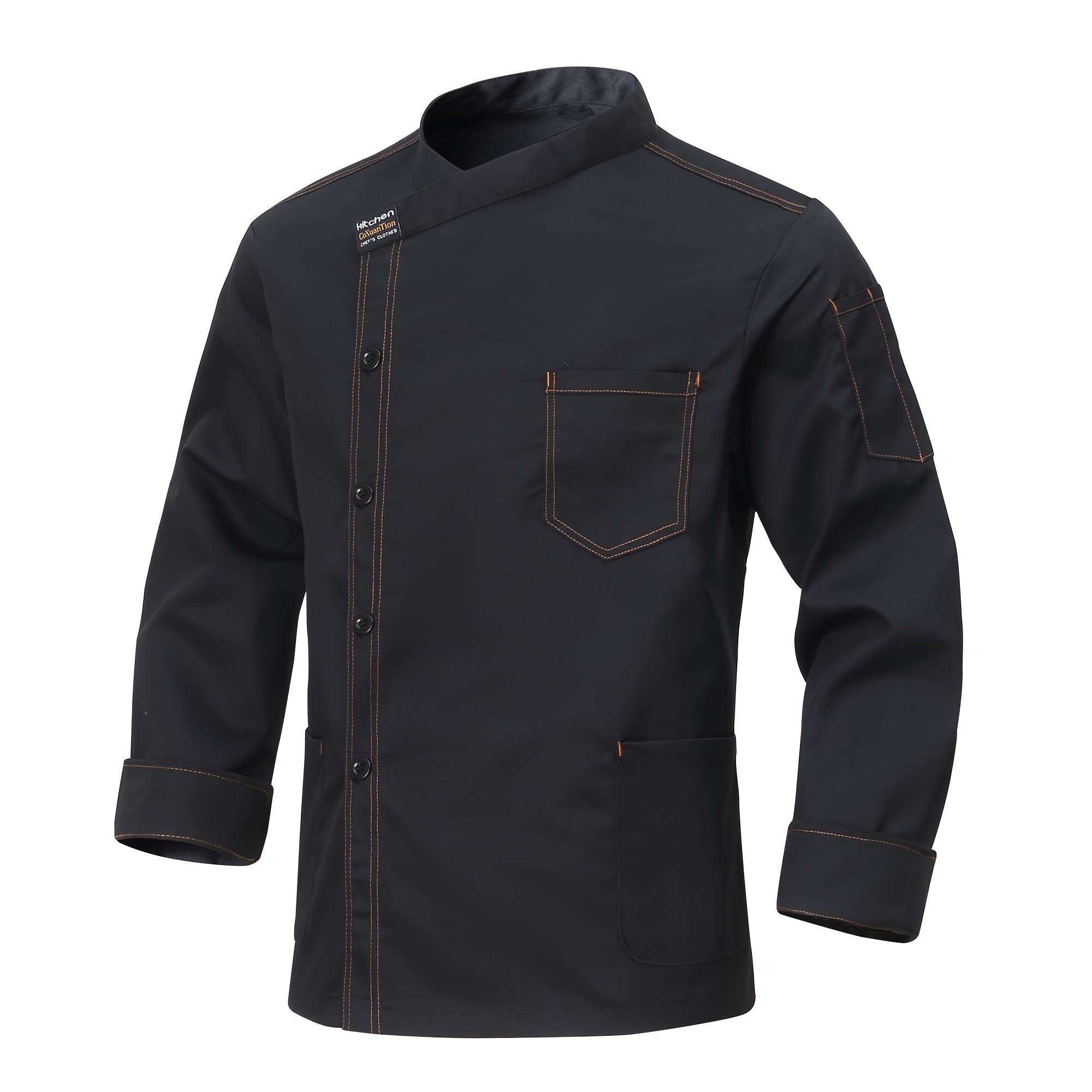 Uomo Cuoco a Maniche Lunghe Giacca Unisex Giacca Cuoco Professionale Chef Uniforme con I Bottoni per Panetteria Ristorante Lavoro