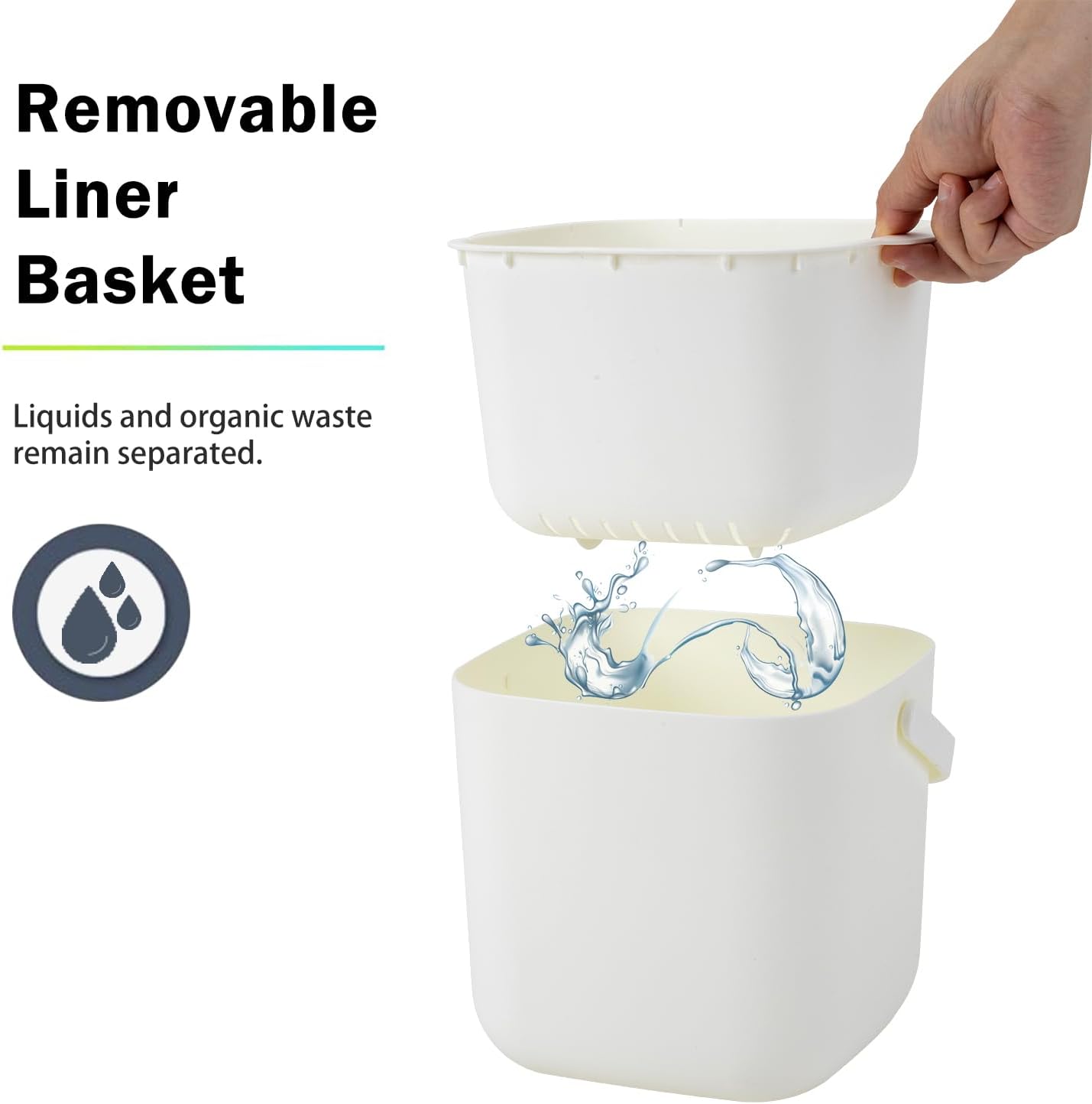 Contenedor de compostaje de cocina con tapa, compostador de encimera ...