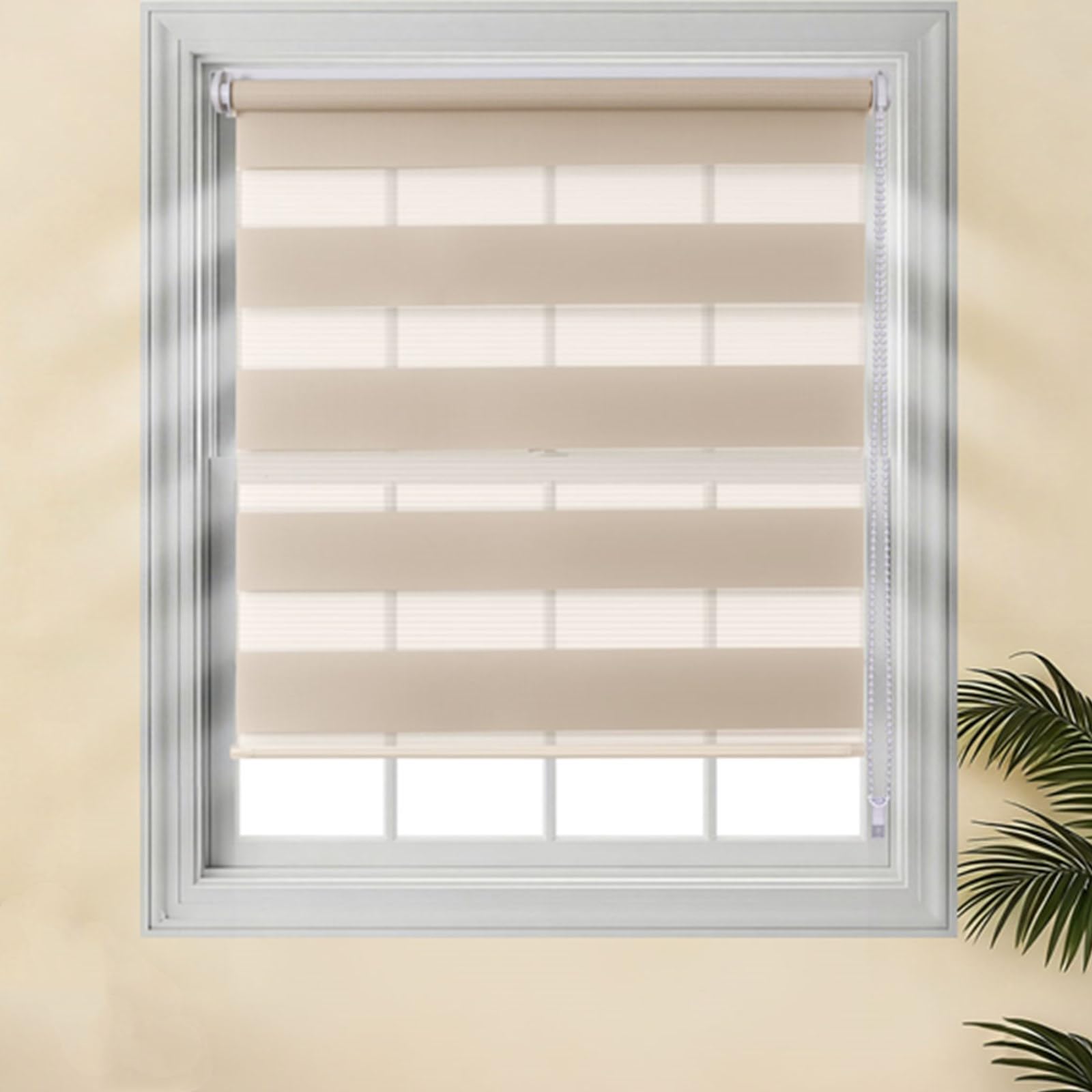 Day and Night Blind No Drill Zebra Stick on Easy Fit Window Roller Shades
