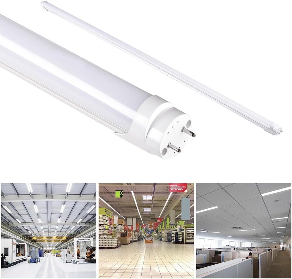 大きな割引 Yeshom 4フィート T8 Ledライトチューブ 6500k 蛍光灯 レトロフィット 交換用 ミルキーカバー デュアルエンド電源 18w Led電球 Mda33 Fr