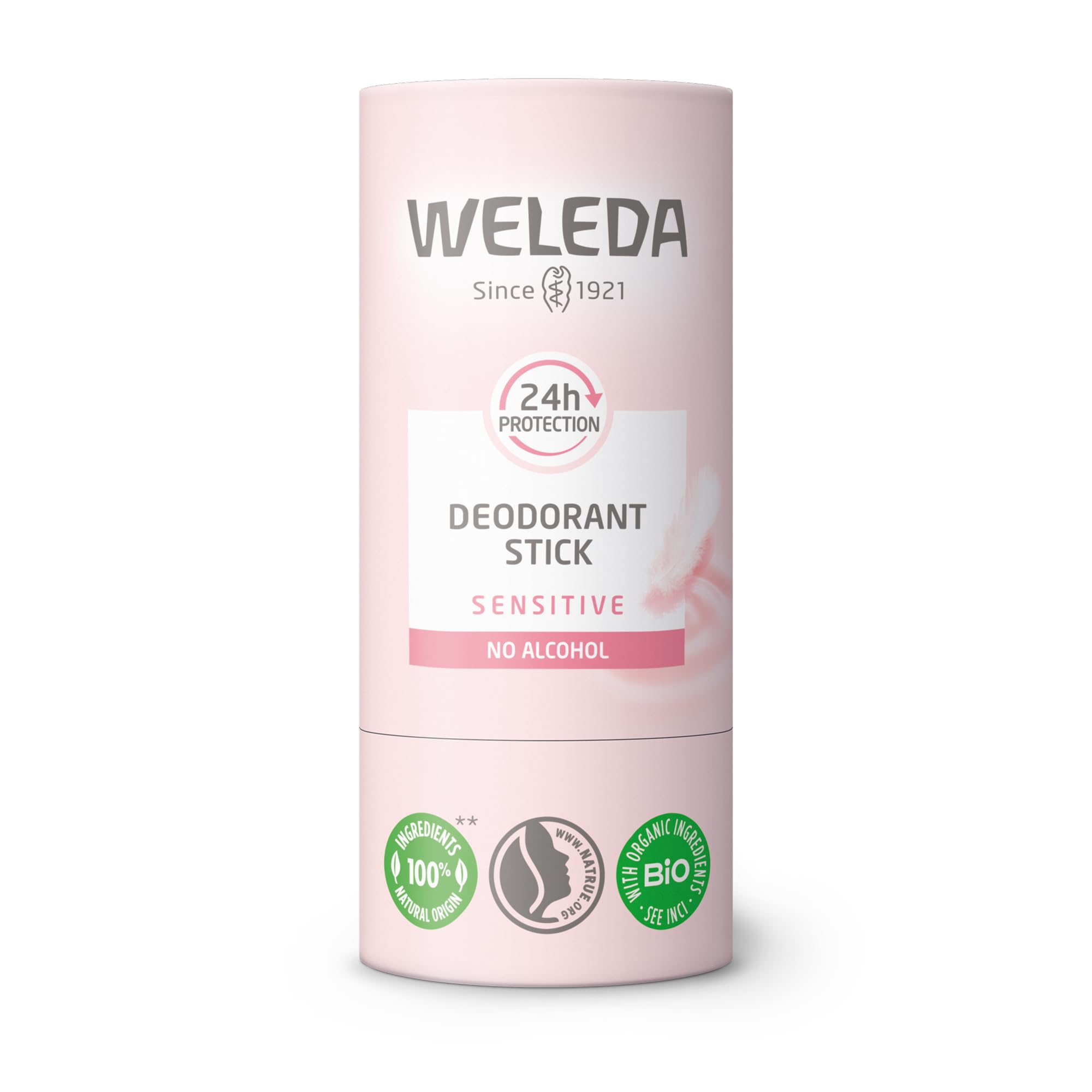Weleda Frutas Del Bosque – Desodorante Sólido Piel Sensible 24H, Formato Stick 100% Natural, Sin Sales De Aluminio Ni Alcohol, Con Bisabolol Y Manteca De Karité Bio – 50 G