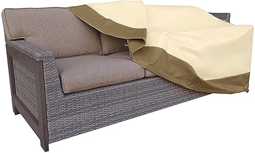 Miniatura 6 de Rutile Funda para sofá de patio resistente, 100% impermeable, de 3 plazas, para exteriores, fundas para muebles de patio con ventilación y asa, 83