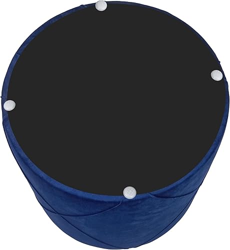 Miniatura 7 de Joveco Moderno otomano redondo, taburete de tocador tapizado de terciopelo con asiento acolchado suave, reposapiés para mesa auxiliar, taburete para