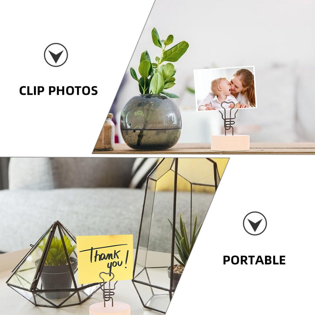 COHEALI 30Pcs Photo Holder Clip Stands Place Card Clips with Stable Base Wedding Table Number Holders 3