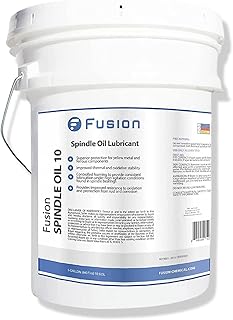 Fusion Spindle Oil 10 for ISO Viscosity Grade 10 Application by Fusion Chemical | Premium Grade Lubricant for High Speed Spindles in Machining Tools | (5 Gallon)