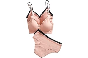 Women's 6-Piece Scalloped Seamless No-Show Lace Bra and Panty Set