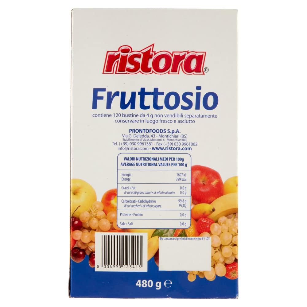Italian Gourmet Fruttosio dolcificante bustine Fruktose Süßstoff 6 x 480g