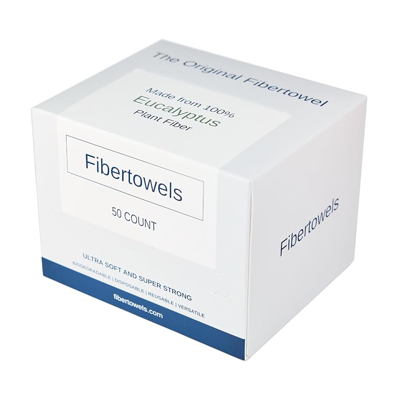 Panos descartáveis para o rosto FIBERTOWELS, 25,4 x 30,48 cm, pacote com 50