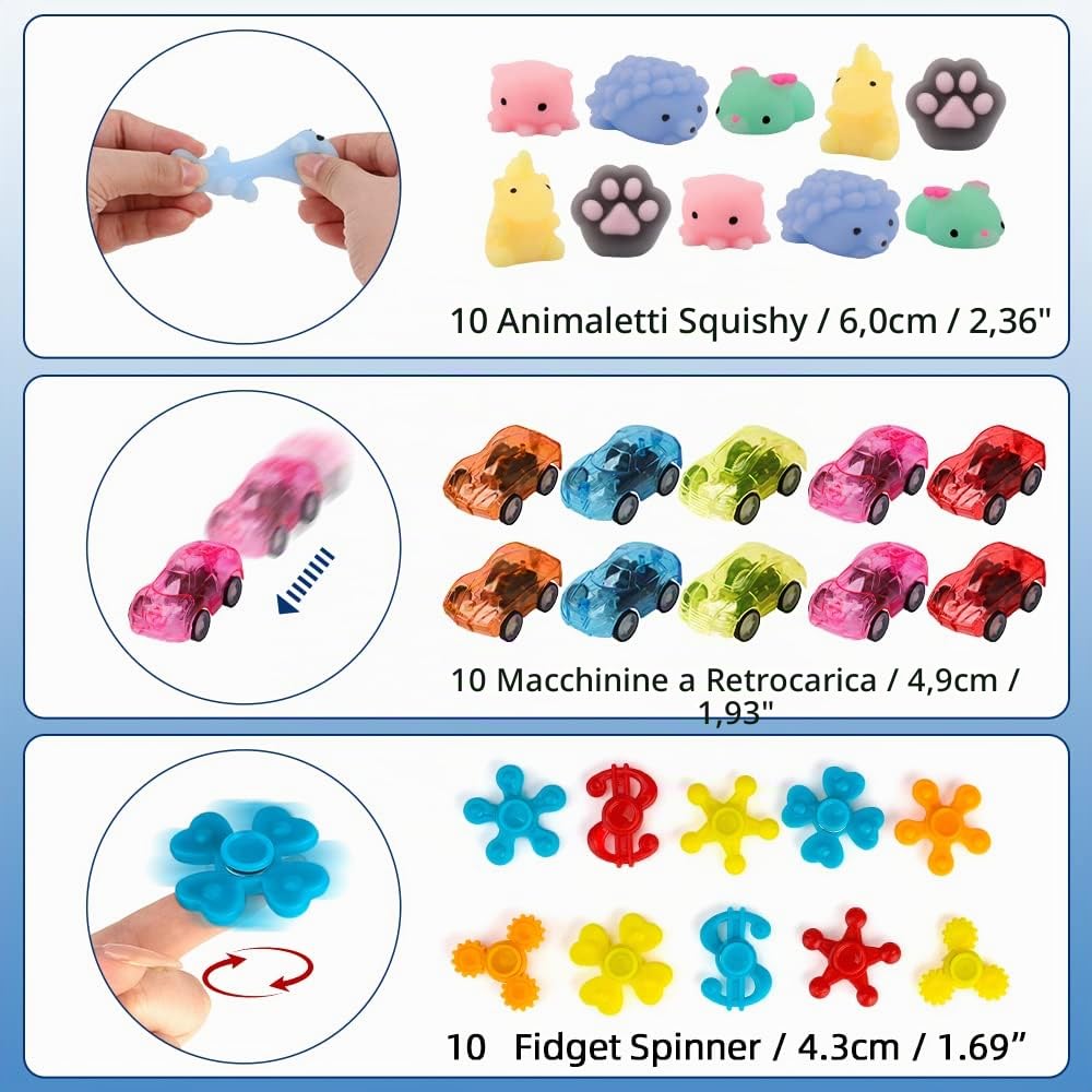 AmyBenton Gadget Compleanno Bambini, Regalini Compleanno Bambini Invitati, 120 pezzi Assortiti Accessori per Buste Feste Giocattolo, Giochi per feste di compleanno bambini
