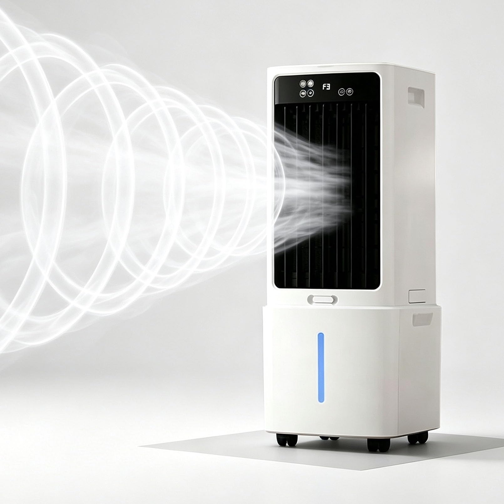 Lsoiup One Color Portable Evaporative Air Cooler, 12L Windowless Ac Unit With Remote Control, Led Display, 3 Speeds, 3 Modes, Oscillation, 12H Timer, Air Purifier & Humidifier For Home Office Bedroom