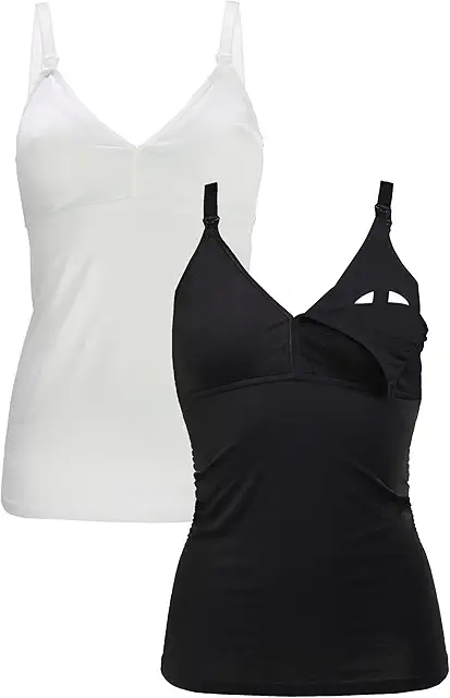Débardeur Allaitement Coton OekoTex100 - Lot de 2 avec Bustier Intégré