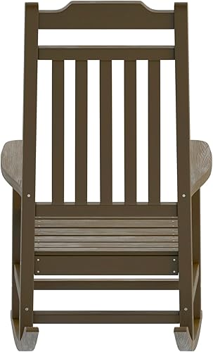 Miniatura 9 de BizChair Mecedora de poliresina para todo tipo de clima en caoba