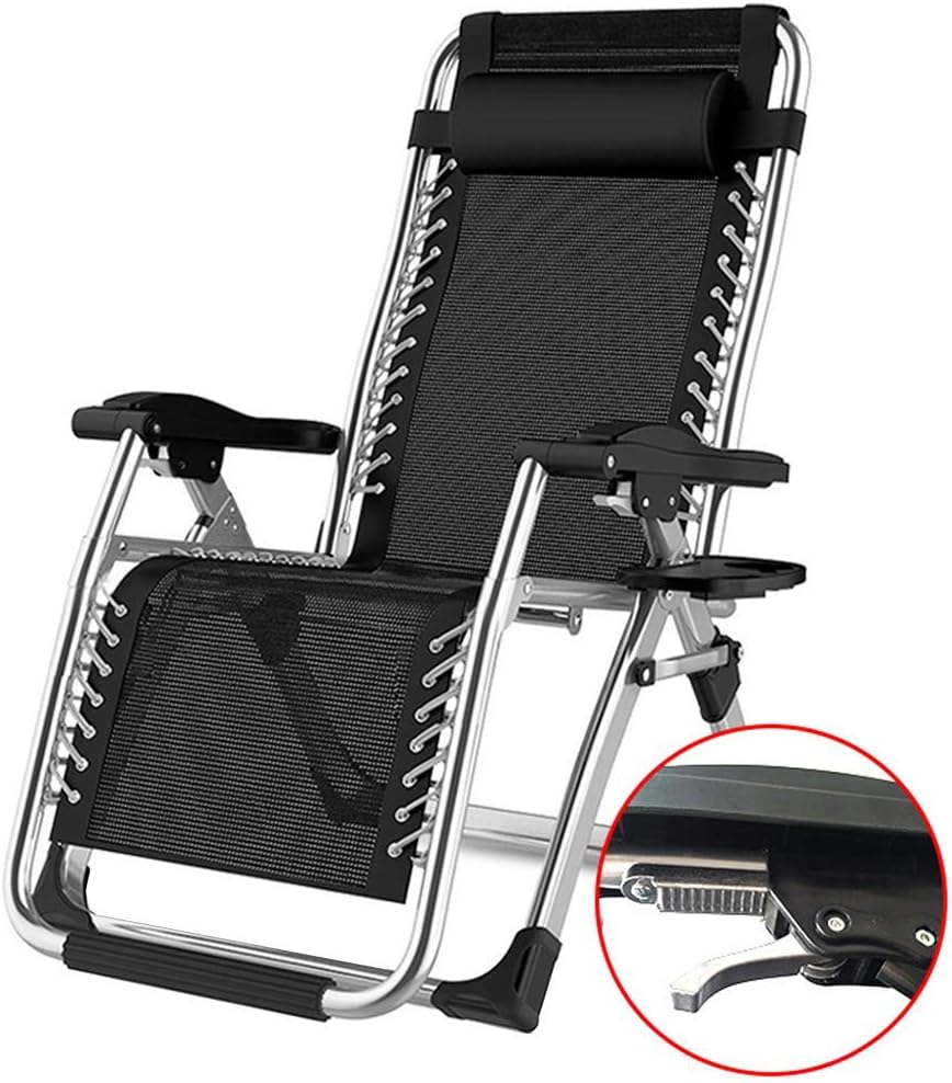大人のためのカップホルダー付き屋外リクライニングガーデンチェア&nbsp;オフィスデスクチェア折りたたみリクライニングサンラウンジチェアチェア