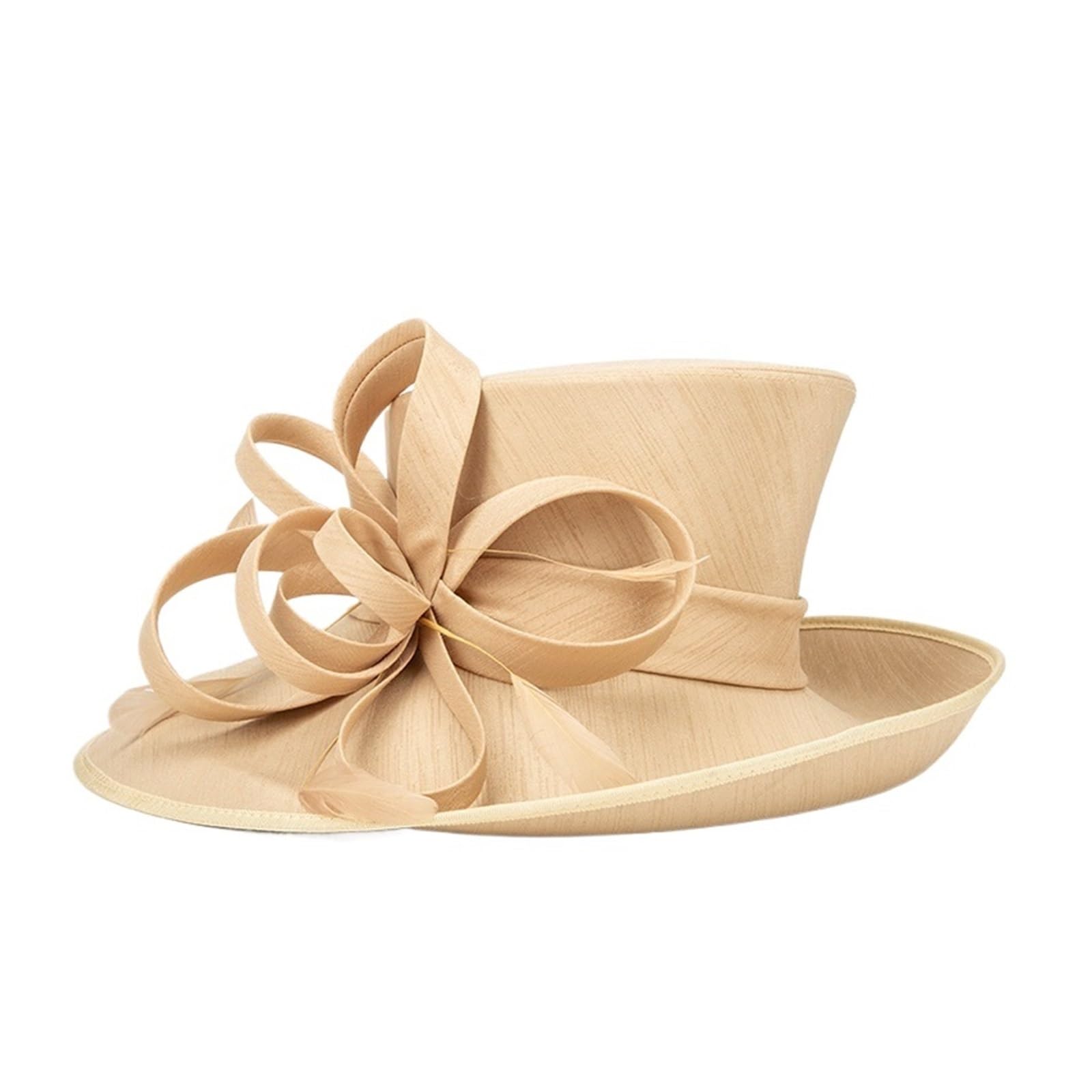 LYHYDMA Wedding Hat Ladies Green Church Hat Elegant Photography Top Female Banquet Fascinator Wedding Formal Hats(Champagne)