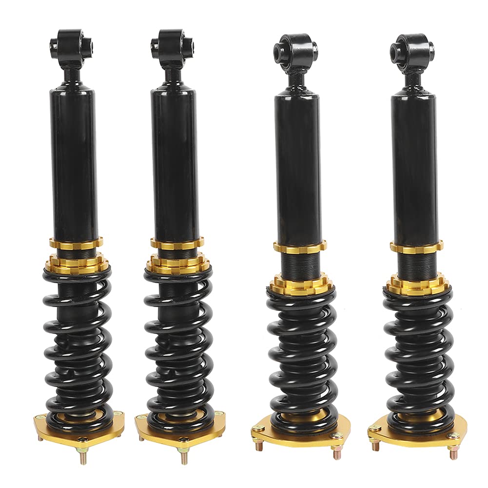 4 szt. Amortyzator Amortyzator Zestaw do Obniżania Zawieszenia Coilover Pasuje do Supra Base Hatchback 2D 3.0L 86-92 z regulacją Wysokości Regulowany Przód Tył w Zestawie a Jest to w Pełni