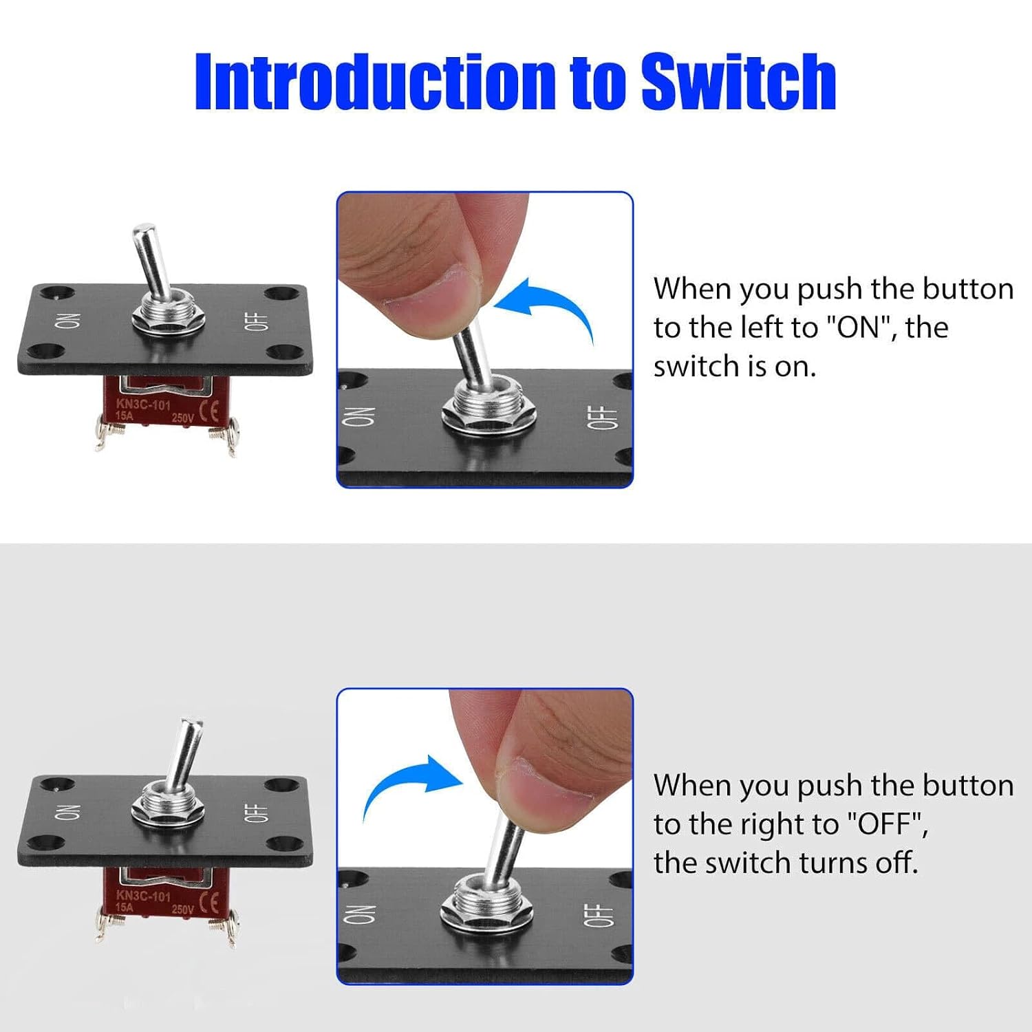 2Pcs Heavy Duty Toggle Switch 12V Waterproof Toggle Switch 2 Pin ON/Off SPST with Mounting Panel for Marine Boat Automotive