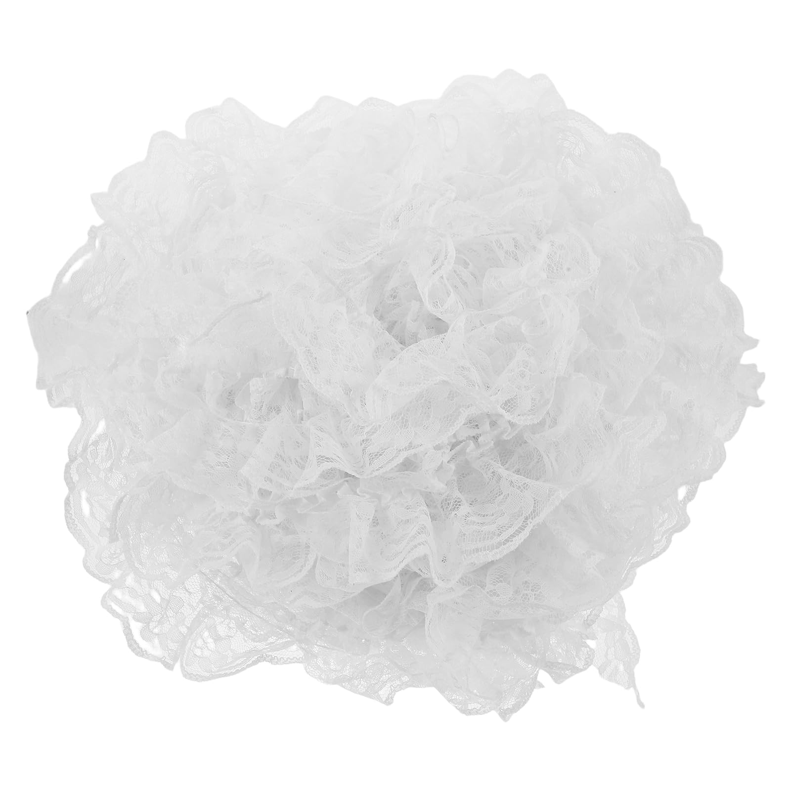 Beavorty Cinta de Encaje Plisado Blanco 6 Cm X 40 M Ribete Festoneado, Ribete Volantes Elástico para Coser, Accesorio Vintage para Manualidades, Bordado y Decoración de Ropa